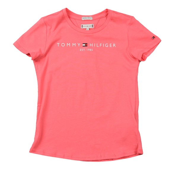 Tommy Hilfiger Kids Girls Pink Essential Logo T-Shirt main image