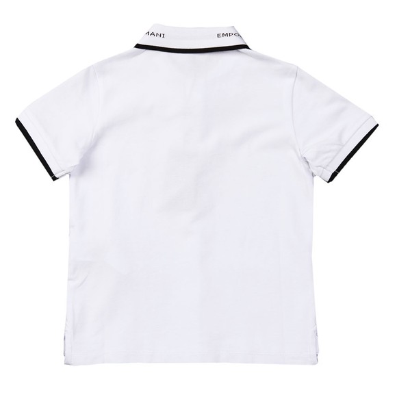 Emporio Armani Boys White Collar Logo Polo Shirt main image