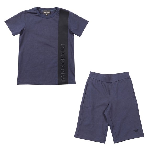 Emporio Armani Boys Blue Tape Logo Short Set main image