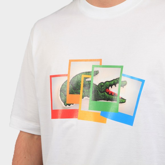 Lacoste x Polaroid Mens White TH2184 Photo T Shirt main image