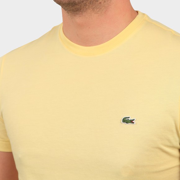 Lacoste Mens Yellow TH2038 Plain T-Shirt main image