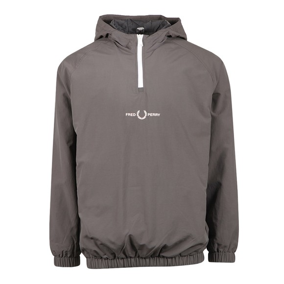 Fred Perry Mens Grey Embroidered Half Zip Jacket #1