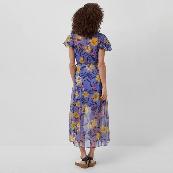 French Connection Womens Blue Eloise Crinkle Midi Dress main image