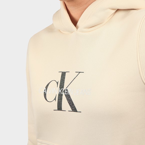 Calvin Klein Jeans Womens Off-White Reflective Monogram Overhead Hoody #3