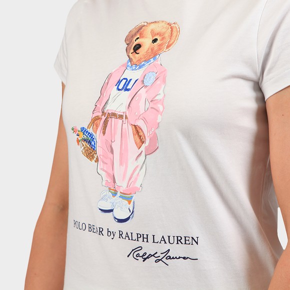 Polo Bear By Ralph Lauren Womens White Picnic Bear T-Shirt main image