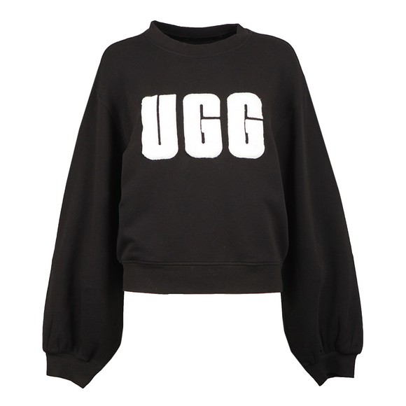 Ugg Womens Black Fuzzy Logo Brook Crew Sweatshirt main image