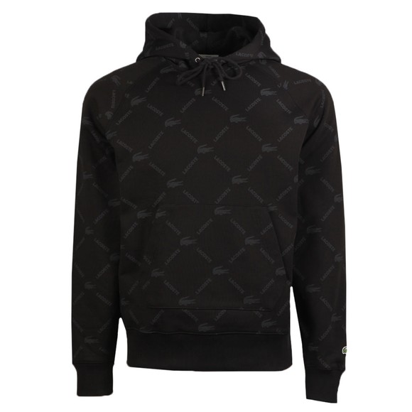 Lacoste Live Mens Black SH9200 Allover Print Hoody main image