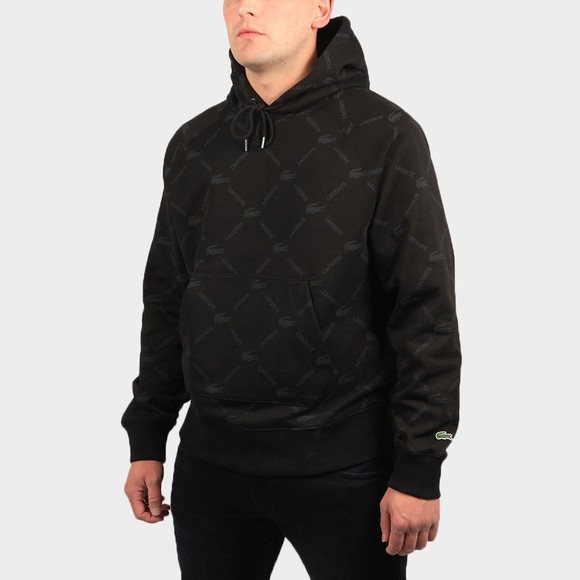 Lacoste Live Mens Black SH9200 Allover Print Hoody main image