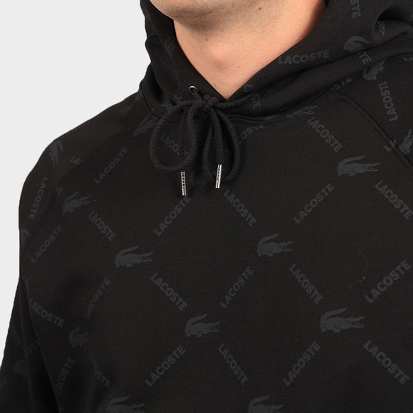 Lacoste Live Mens Black SH9200 Allover Print Hoody main image