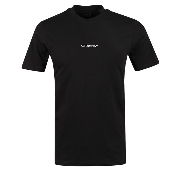 Tシャツ・カットソー C.P. COMPANY Men T Shirts 18CLTS049A006370W999 Black C.P. Company Centre Logo T Shirt | Oxygen Clothing
