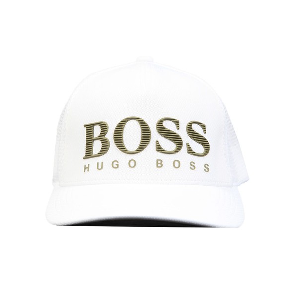 BOSS Mens White Athleisure Grid Cap #1
