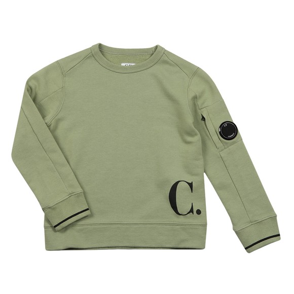 C.P. Company Undersixteen Boys Green Large Logo Viewfinder Sweatshirt main image