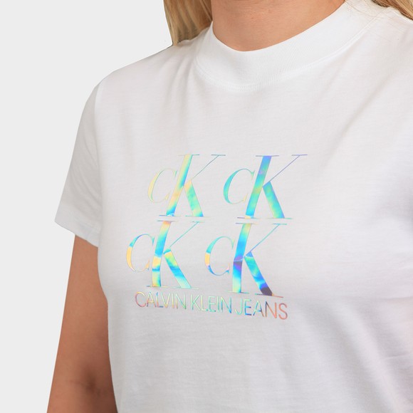 Calvin Klein Jeans Womens White Shine Logo T Shirt main image