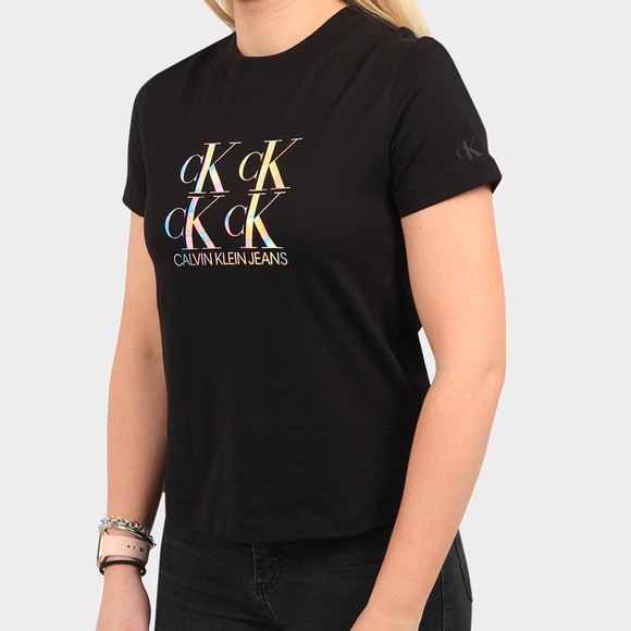 Calvin Klein Jeans Womens Black Shine Logo T Shirt main image