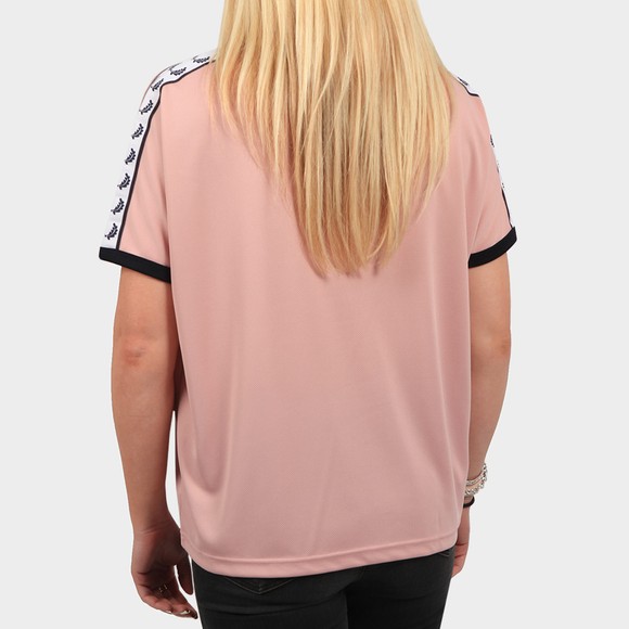 Fred Perry Womens Pink Boxy Taped Ringer T Shirt main image