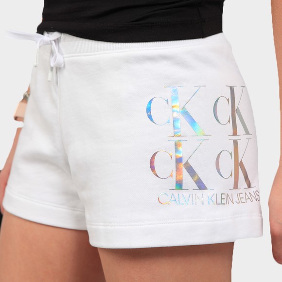 Calvin Klein Jeans Womens White Shine Logo Sweat Short main image