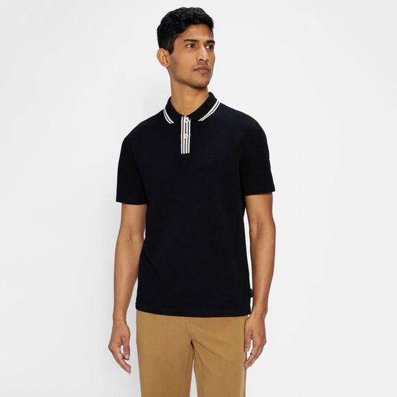 Ted Baker Mens Blue Twitwoo Stripe Collar Polo Shirt main image