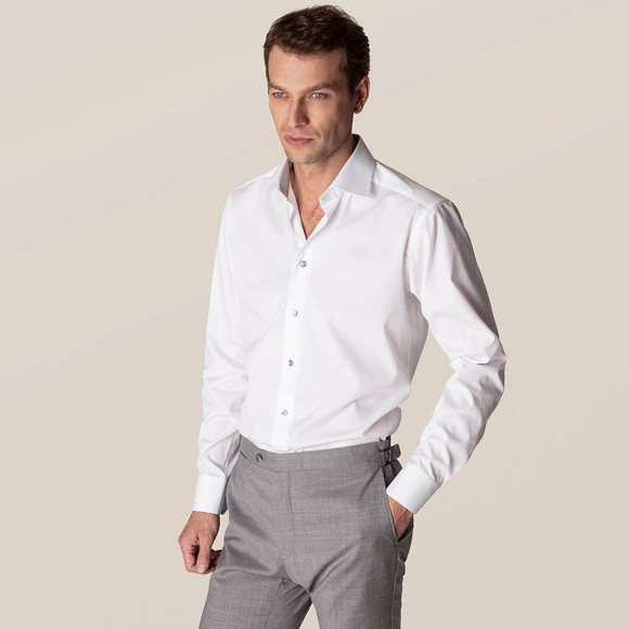 Eton Mens White Micro Logo Print Shirt #2