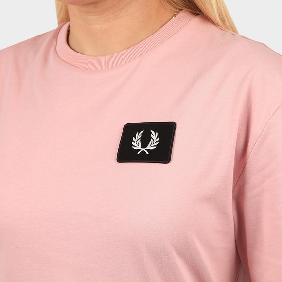 Fred Perry Womens Pink Oversized Badge Detail T Shirt #3