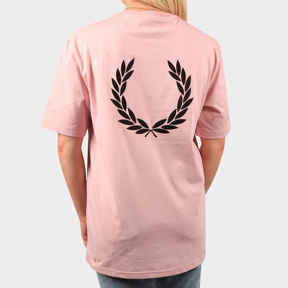 Fred Perry Womens Pink Oversized Badge Detail T Shirt #4