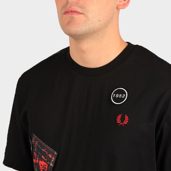 Fred Perry Mens Black Graphic Applique T-Shirt main image