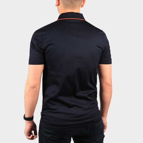 BOSS Mens Blue Formal Polston 22 Zip Polo Shirt #4