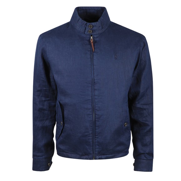 Polo Ralph Lauren Mens Blue Linen Mockneck Jacket #1