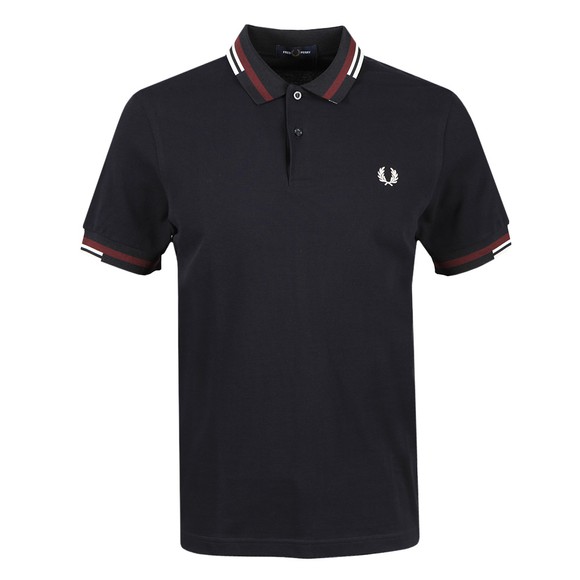 Fred Perry Mens Blue Abstract Tipped Polo Shirt #1