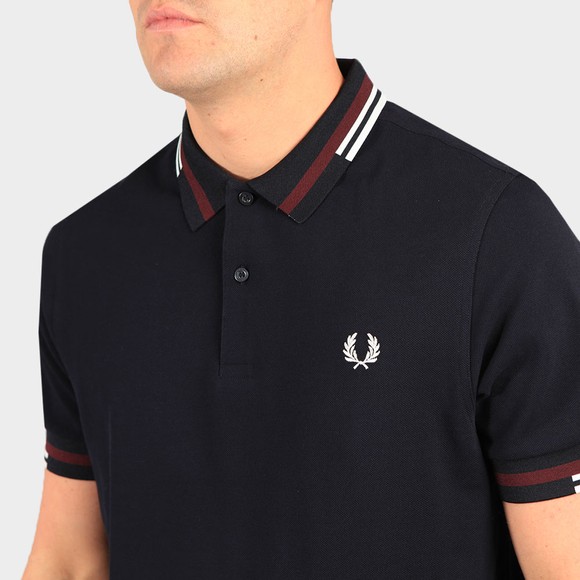 Fred Perry Mens Blue Abstract Tipped Polo Shirt #3
