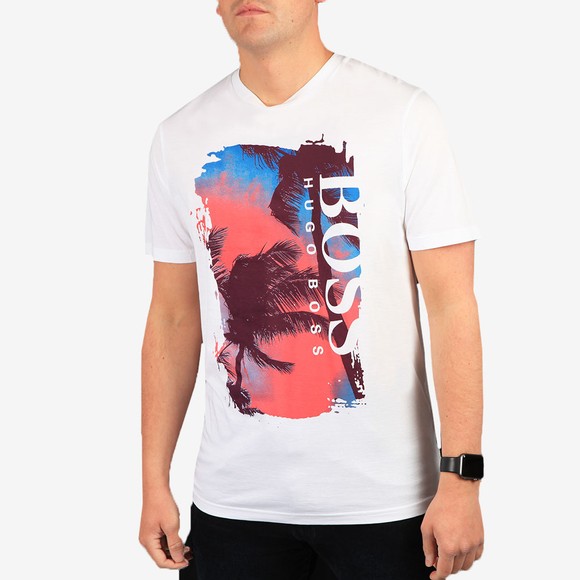 BOSS Mens White Casual TSummery T-Shirt main image