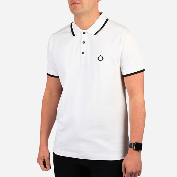 Ma.Strum Mens White Jersey Polo Shirt #2