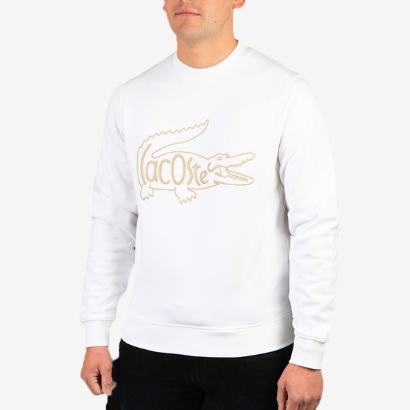 Lacoste Mens White SH0053 Embroidered Croc Sweatshirt main image