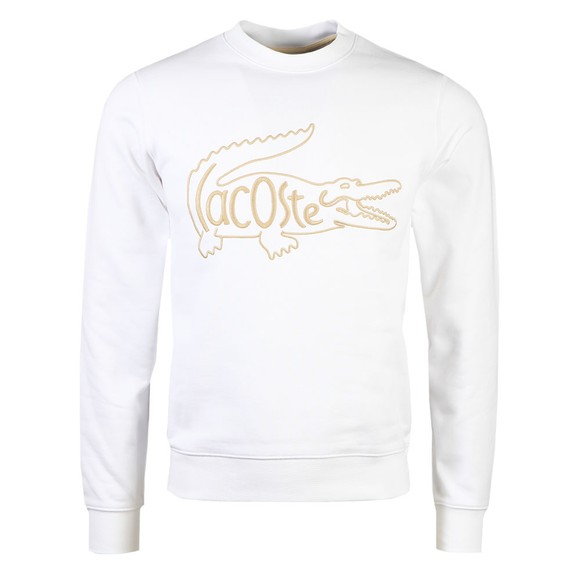 Lacoste Mens White SH0053 Embroidered Croc Sweatshirt main image