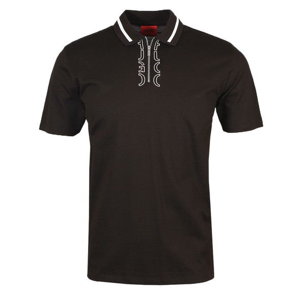 HUGO Mens Black Dolmar 213 Zip Polo Shirt #1