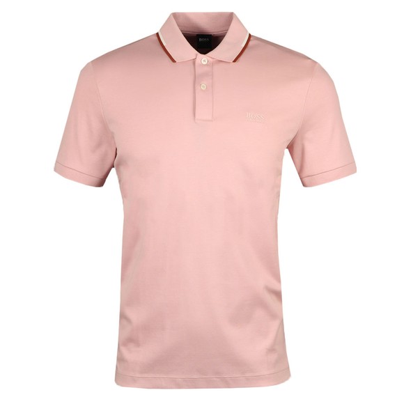 BOSS Mens Pink Formal Parlay 104 Tipped Polo Shirt main image