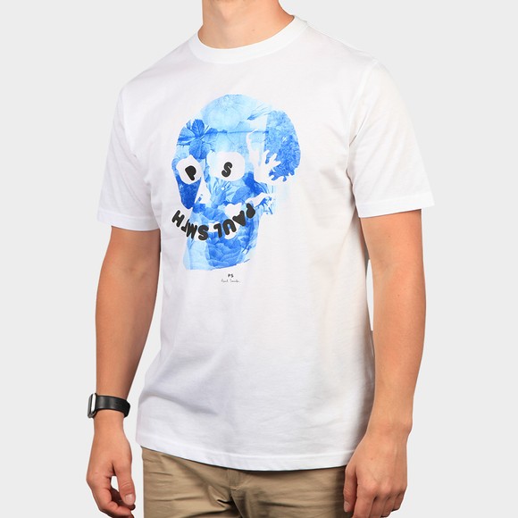 PS Paul Smith Mens White Floral Skull T-Shirt #2