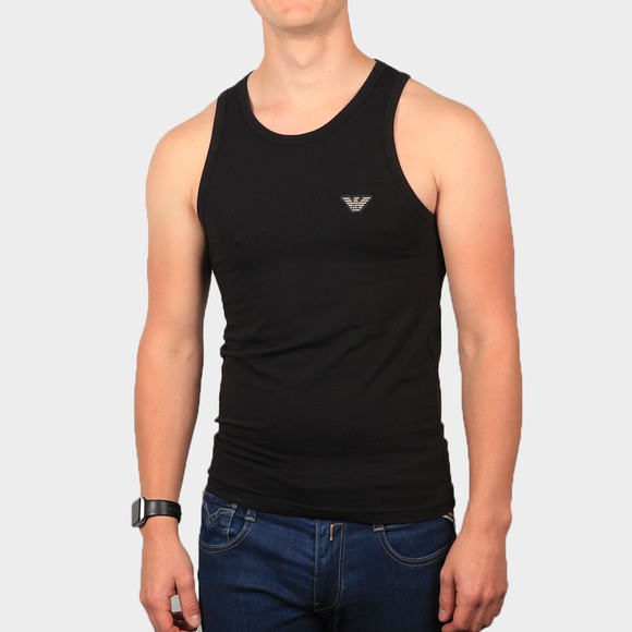 Emporio Armani Mens Black Embroidered Logo Vest main image