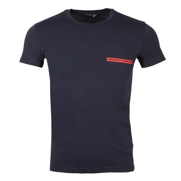 Emporio Armani Mens Blue Strip Logo Stretch T Shirt main image