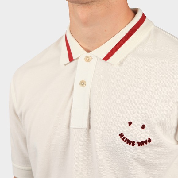 PS Paul Smith Mens White Regular Fit Happy Polo Shirt main image