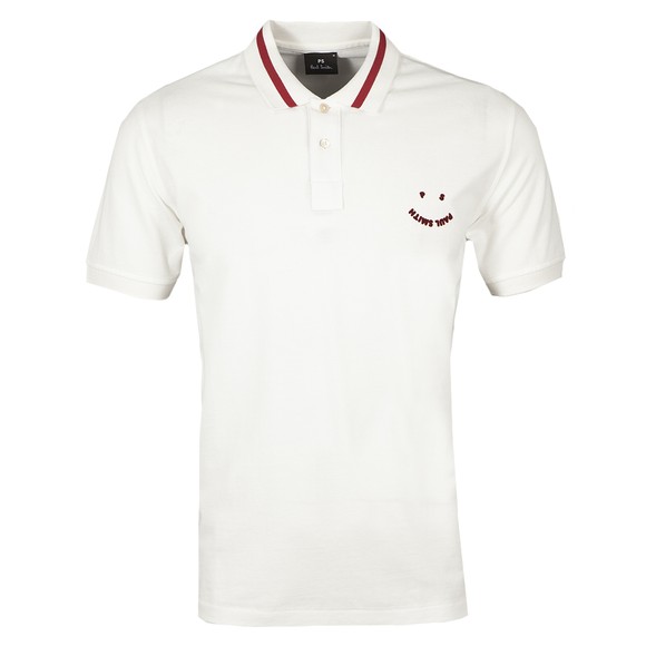 PS Paul Smith Mens White Regular Fit Happy Polo Shirt main image