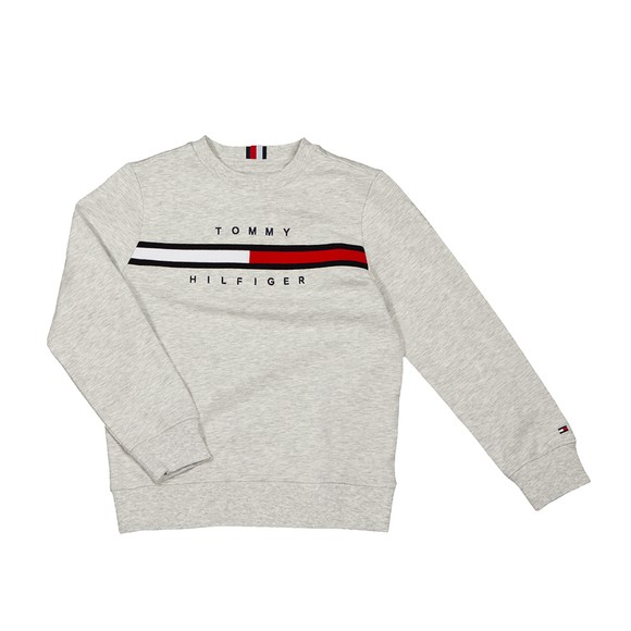 Tommy Hilfiger Kids Boys Grey Flag Rib Insert Sweatshirt main image