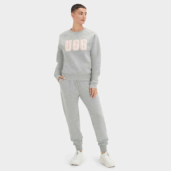 Ugg Womens Grey Madeline Fuzzy Logo Crew Neck Sweatshirt #4