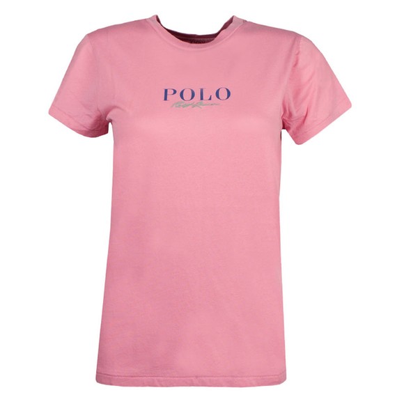 Polo Ralph Lauren Womens Pink MNI Polo Logo T Shirt #1