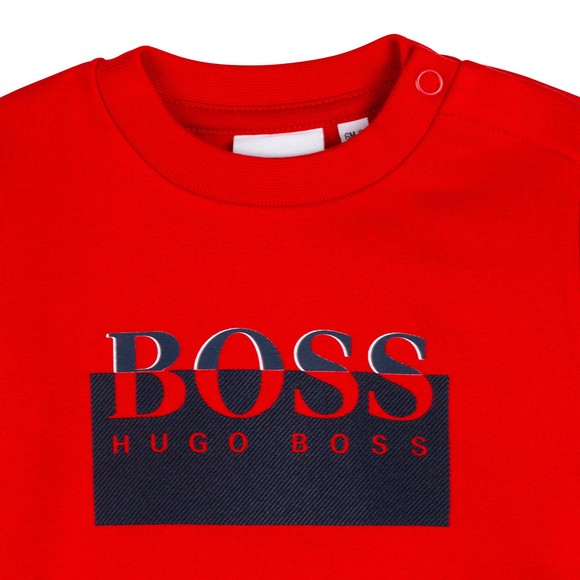 BOSS Baby Boys Red J05893 Logo Sweatshirt main image