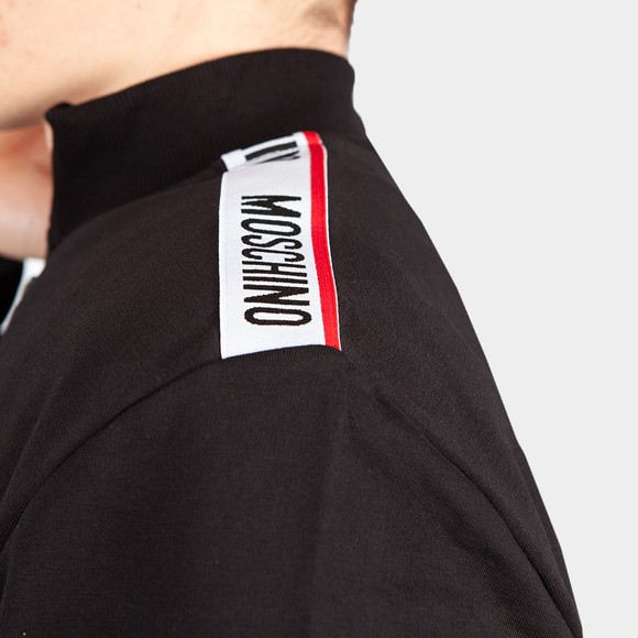 Moschino Mens Black Shoulder Tape Half Zip Sweatshirt main image
