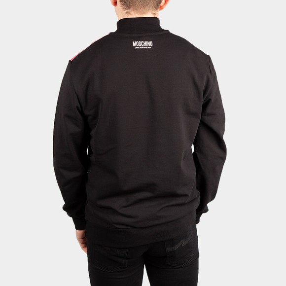 Moschino Mens Black Shoulder Tape Half Zip Sweatshirt main image