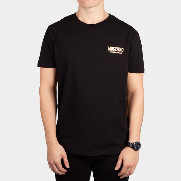 Moschino Mens Black Gold Bear Tape T Shirt main image