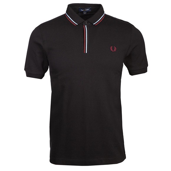 Fred Perry Mens Black Tipped Placket Polo Shirt #1