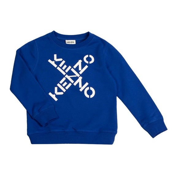 Kenzo Kids Boys Blue K25154 Cross Logo Sweatshirt main image