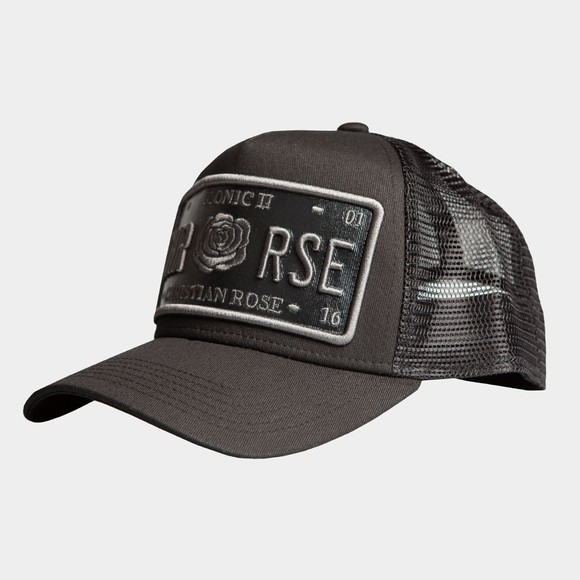 Christian Rose Mens Black Iconic Plate Cap #2